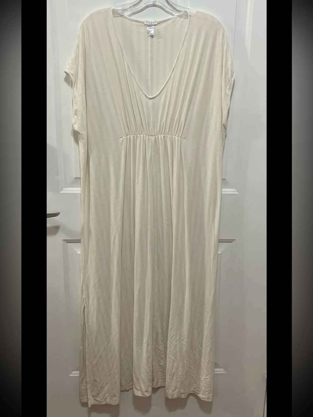 Lake cream Sleep Caftan Nightgown Sz large long sleeves